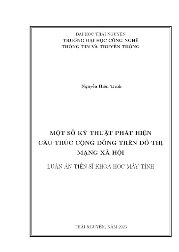 Một số kỹ thuật phát hiện cấu trúc cộng đồng trên đồ thị mạng xã hội