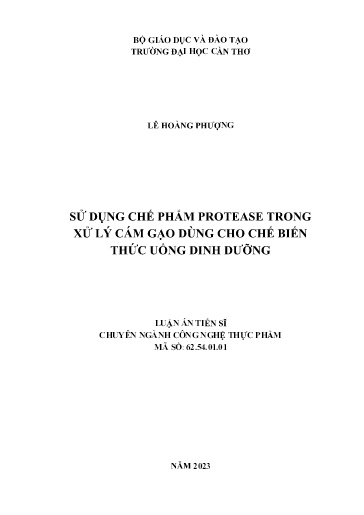 Sử dụng chế phẩm protease trong xử lý cám gạo dùng cho chế biến thức uống dinh dưỡng